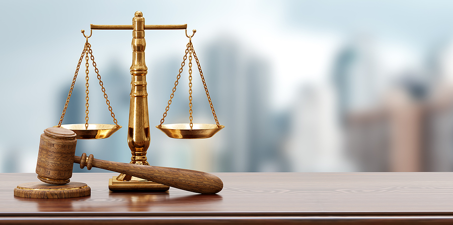 Legal scales and Judge gavel, scales of justice. background for advertising legal services. copy space. Law concept of Judiciary, Jurisprudence and Justice. copy space. 3d illustration